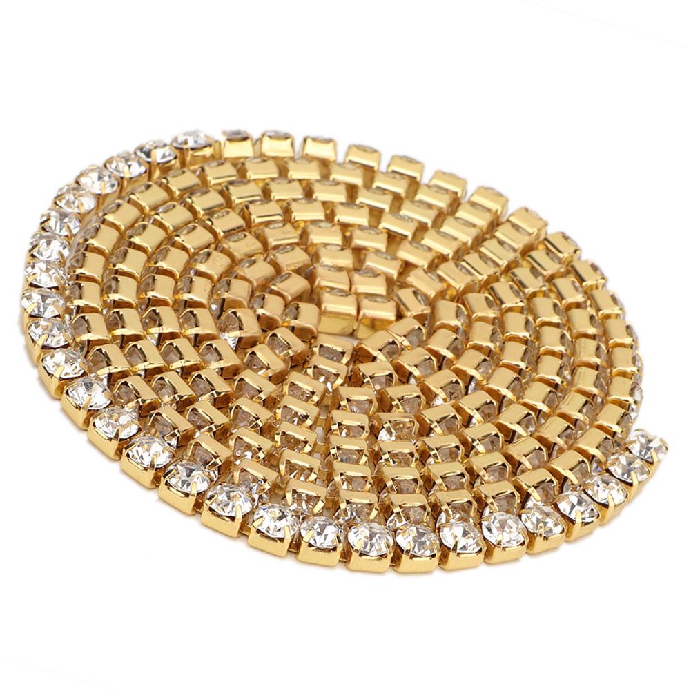   Resin     Rhinestones Chain Trim Ribbon Roll Sewing Craft Decoration (#01)