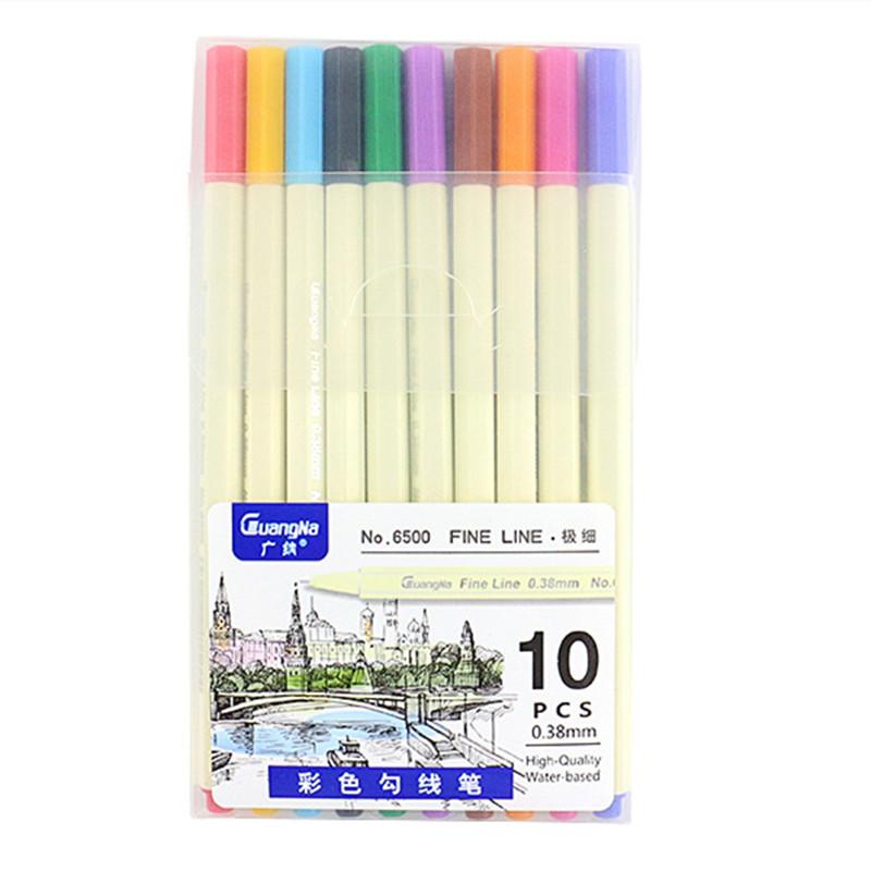 

10 шт./15 шт. Набор для рисования линий 0,38 мм, ручка, цветная, очень тонкая, ручка 0,38 мм для рисования граффити на водной основе