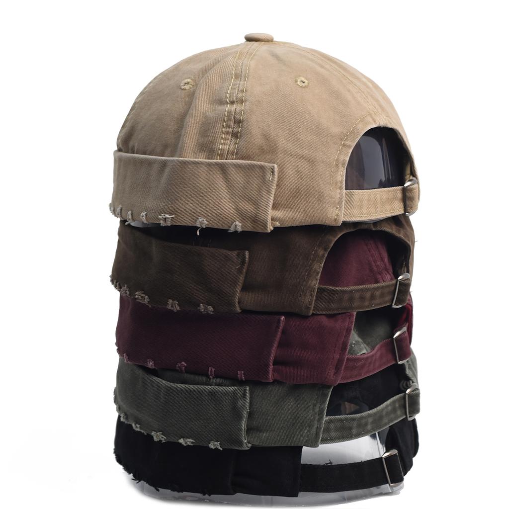 Berretto da Marinaio Vintage Cappello Senza Visiera Calotta Cranio Cotone Retrò Regolabile Colore Unico Estate Autunno Primavera Hip Hop Moda