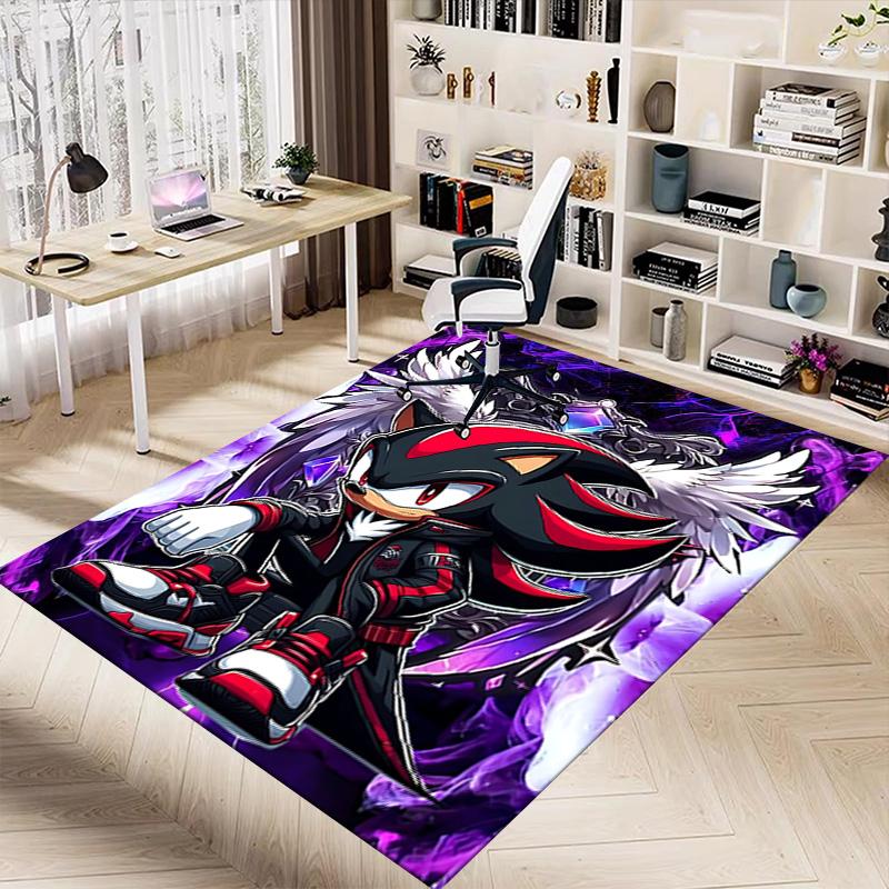 Shadow Hedgehog Artwork Carpet For Playroom Bedroom Living Room Sofa Home Decorkids Game Area Rug Nonslip Floor Mat