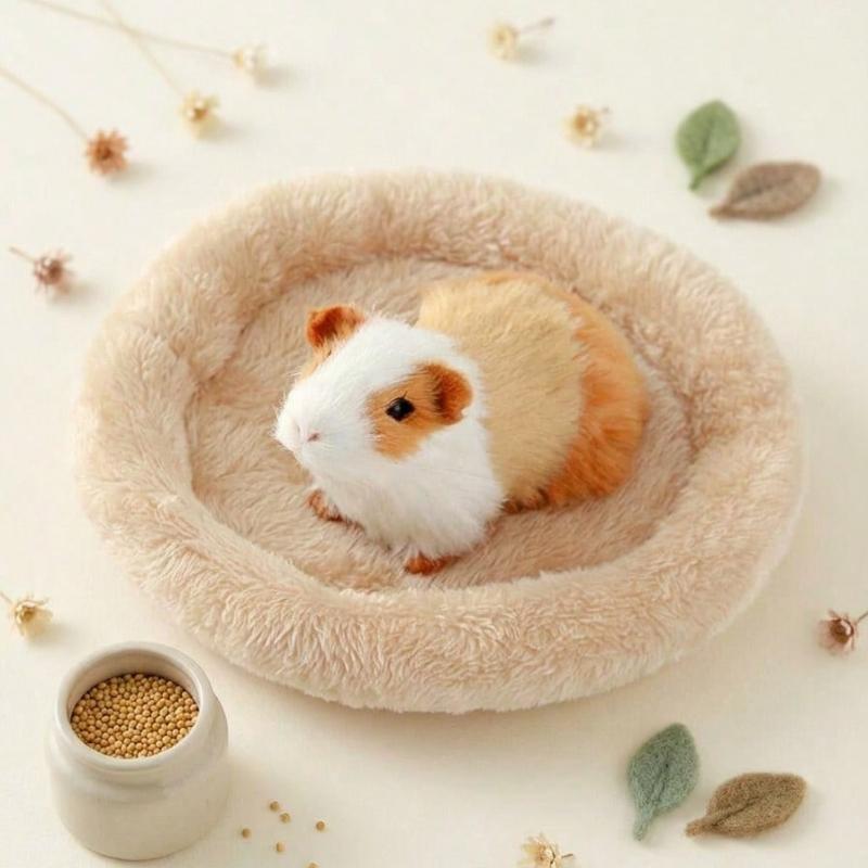 1pc Super Soft Plush Pet Bed - Cozy Warm Hamster Sleeping Nest, with Non-Slip Bottom and Insulation Pad