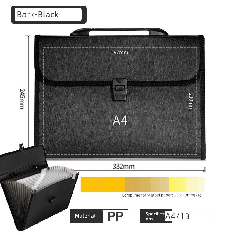

Deli 13-Grid Bill Test Paper Classification Business File Holder [13 Grid Portable Tree Pattern] Black