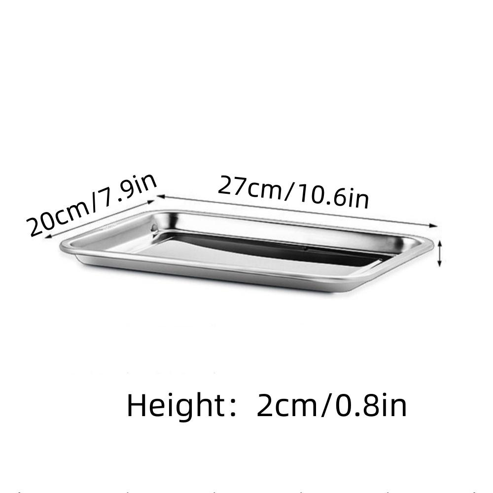 

1pc Large square stainless steel plate, rectangular steaming rice plate, barbecue plate, commercial and household iron plate, di