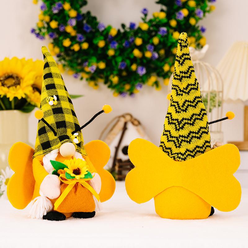 New Honey Bee Festival Plush Doll With Wings Antenna And Unique Face-free Design For Decoration