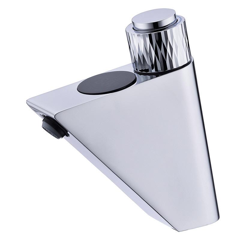 LCD Digital Display Bathroom Basin Faucet Thermostatic Creative Wash Tap Black/Chrome Brass Deck Mount Basin Tap Button Tap