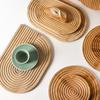 Creative Wavy Bamboo Tea Tray Irregular Ins Style Decoration Aromatherapy Serving Plate for Bread Fruit Dessert