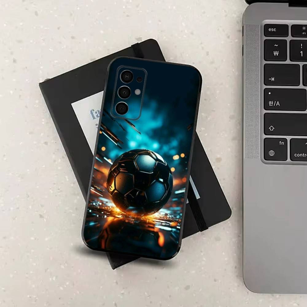 Sports Football Soccer Phone Case For Samsung Galaxy A73,31,32,72,41,53,52,71,22,5G,Note,J7,8,9 Soft Black Silicone Cover