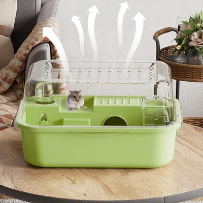 Double Layer Large Hamster Cage with Exercise Wheel Luxury Pet House Hamster Nest Portable Small Animal Habitat for Gerbils Mice