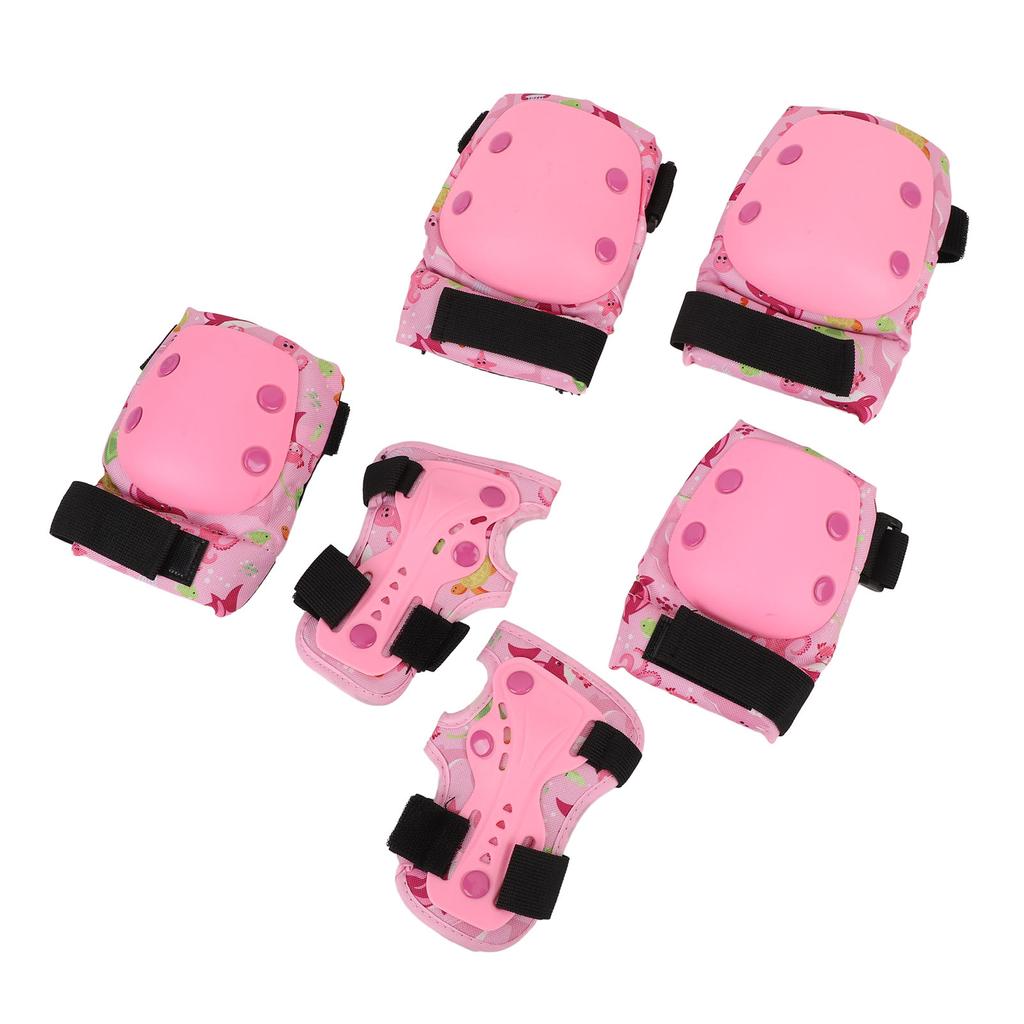 Kids Protective Gear Set Adjustable Kids Knee Elbow Pads Wrist Guards with Drawstring Bag for