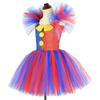 Clown Children's Mesh Princess Dress Girls Christmas Halloween Performance Costume
