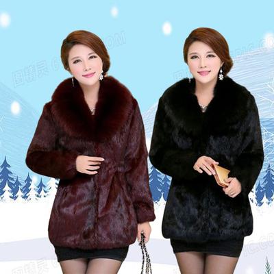 Top Quality M-6XL Oversize Jacket Chic and Elegant Women Fuax Fur Coat Very Warm Windproof Faux Mink Fur Mom V-neck Outfit