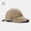 Washed baseball cap solid color trendy fashion casual men's and women's caps big head circumference versatile sun hat