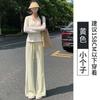 Women High Waist Flared Pants Summer Thin Ice Silk Casual Trousers 3 Length Options Slim Fit Sun Protection Bootcut Pants