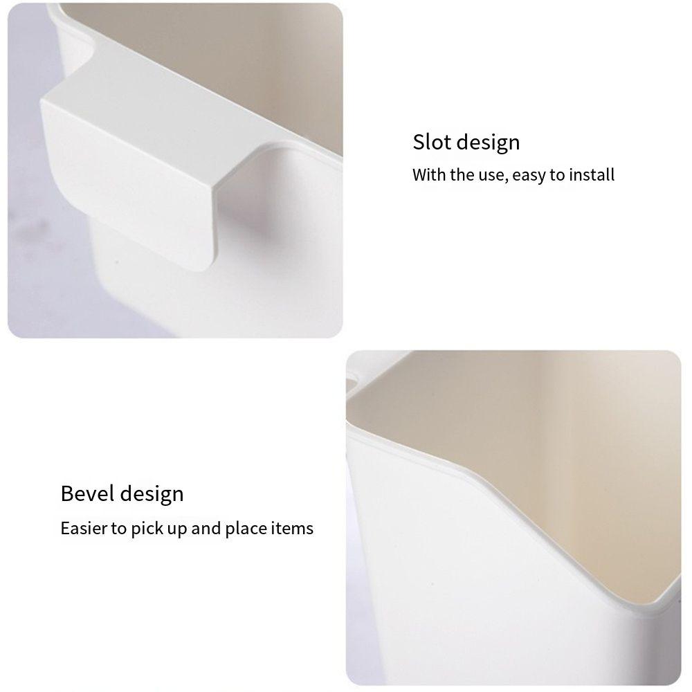 Plastic Kitchen Storage Basket with Detachable Hook Removable Bathroom Storage Box Easy Installation Desktop Cleaning