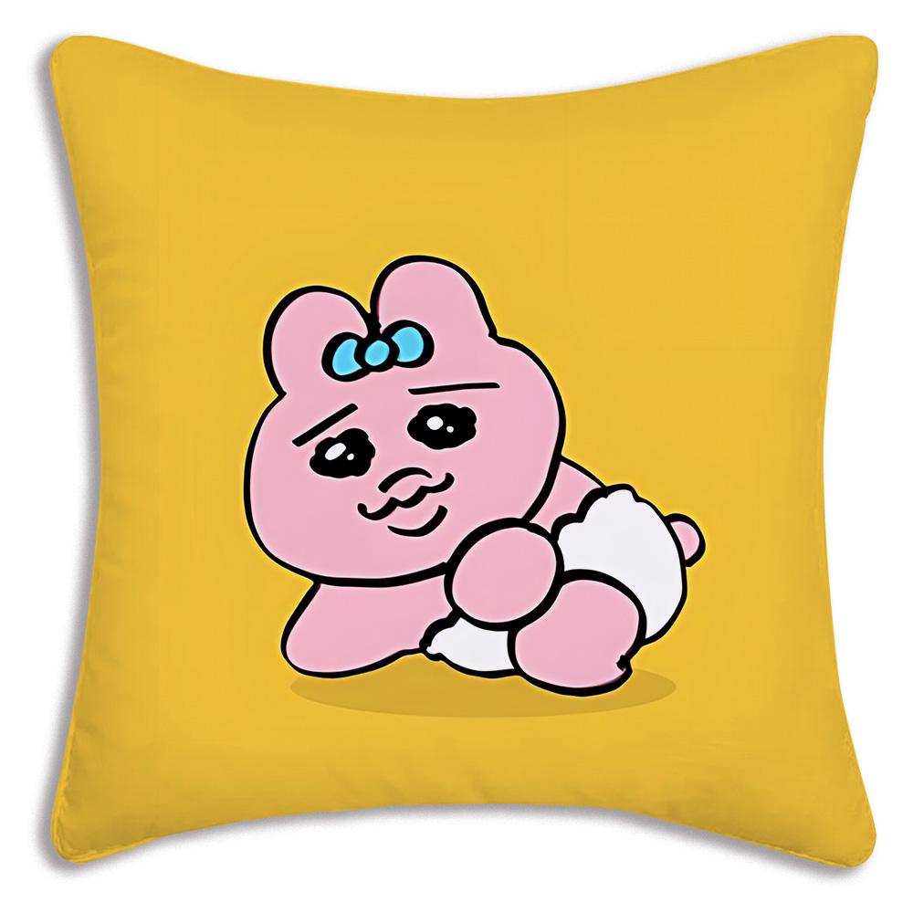 Süße Cartoon O-Opanchu Usagi Kissenbezüge Cartoon Sofa Dekoratives Zuhause Zweiseitiger Druck Kurzer Plüsch Süßer Kissenbezug