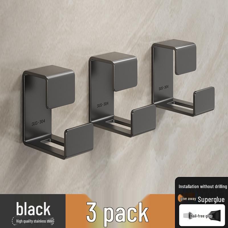 Punch-Free Bathroom & Kitchen Storage Rack with Hooks - Hanging Basin Organizer