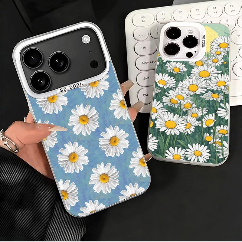 Daisy Flowers Aesthetics Shockproof Phone Case for iPhone 17 Air 16 16E 15 Pro Max 14 Plus 13 Mini 12 Back Cover Anti Fall Funda