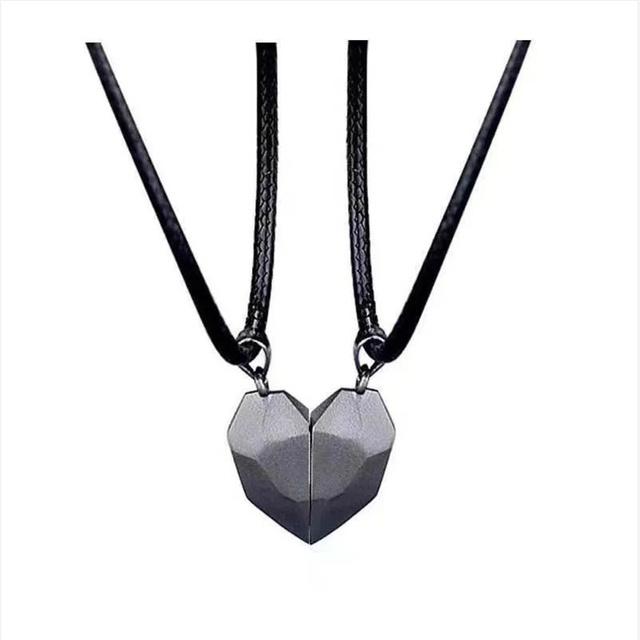 Collier de Couple magnétique à la mode coréenne pour amoureux, gothique Punk, pendentif en forme de cœur, pour hommes et femmes, colliers, cadeau de fête, bijoux