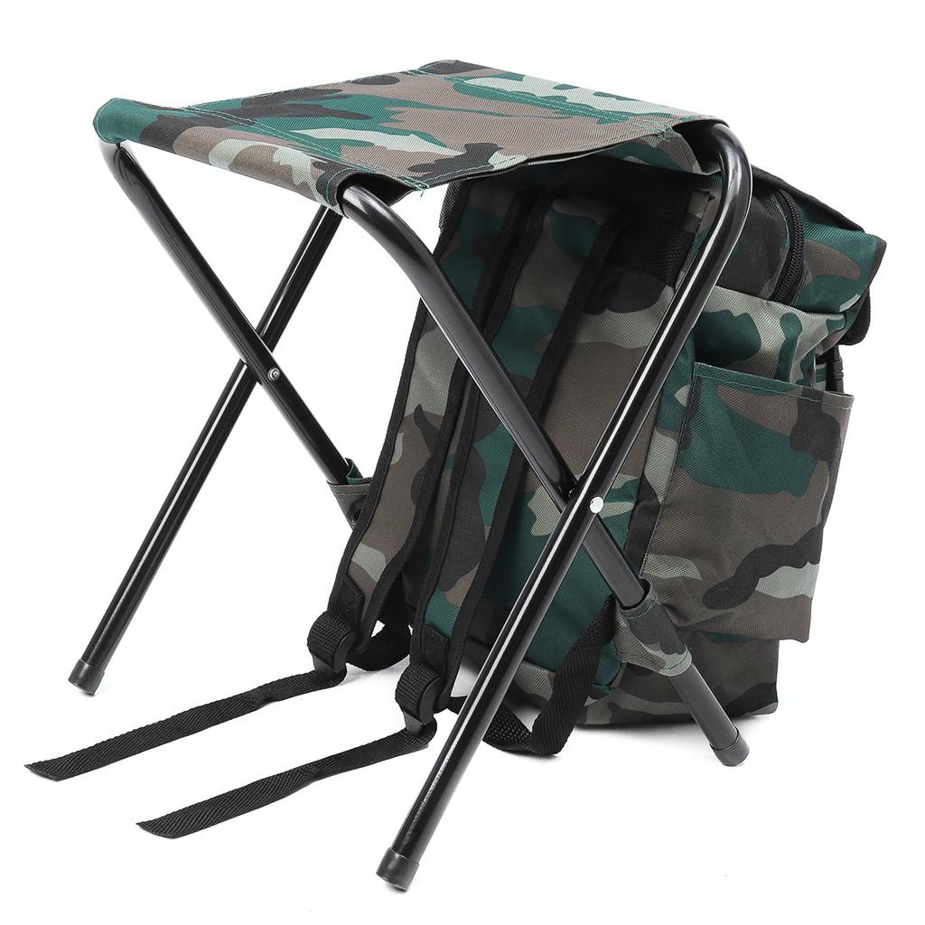 Portable Foldable Fishing Chair Stool Camping Backpack Oudoor Travel Shoulder Sport Tackle Bag Accessories 16.54''X12.6''