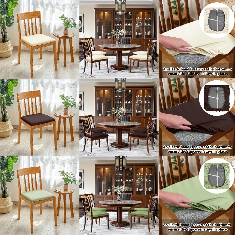 4/8 Buc Huse de Scaun Impermeabile din Piele PU pentru Sala de Mese Huse Elasticizate pentru Pernele Scaunelor de Dining Huse Protectoare pentru Scaune de Bucătărie