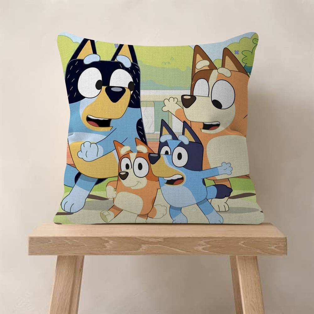 Federa per Cuscino Carina Cartoon Bluey Fresca Per Camera da Letto e Salotto Copricuscino Decorativo per Divano