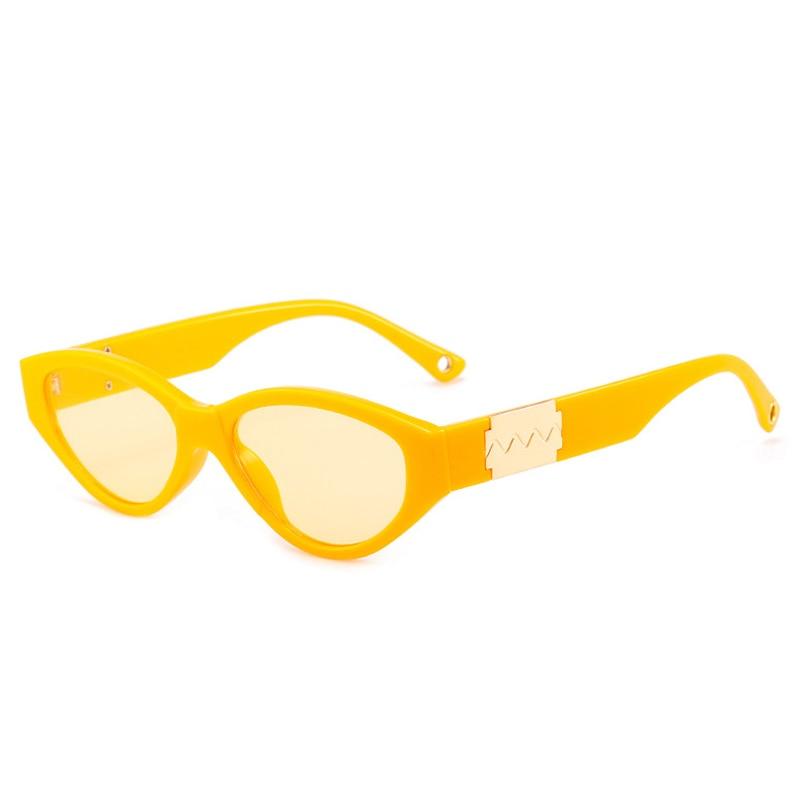 SO&EI Fashion Cat Eye Rosso Giallo Occhiali da sole Donna Retro Brand Designer Sfumature sfumate UV400 Occhiali da sole ovali da uomo
