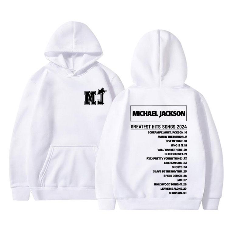 Classic Vintage Michael Jackson Greatest Hits Songs 2024 Hoodie Men Women Gothic Punk Sweatshirt Men's Rock Oversized Streetwear