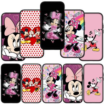 Pre iPhone 15 14 Xiaomi Redmi Note 13 12 11 Pro Max X 8 7 XR Samsung Galaxy A24 A15 A05 S24 S23 Huawei OPPO A38 Mickey Minnie Mouse čierne puzdro na telefón