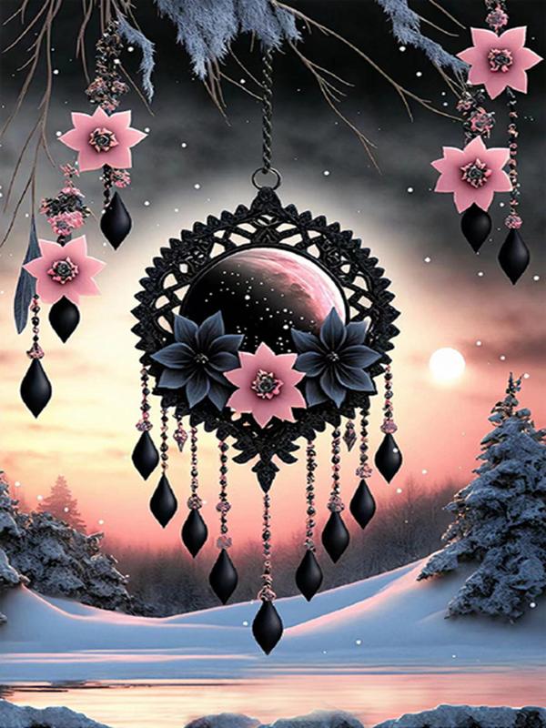 The Scenery In The Wind Chimes Personality DIY Full Drill Diamond Decorative Painting