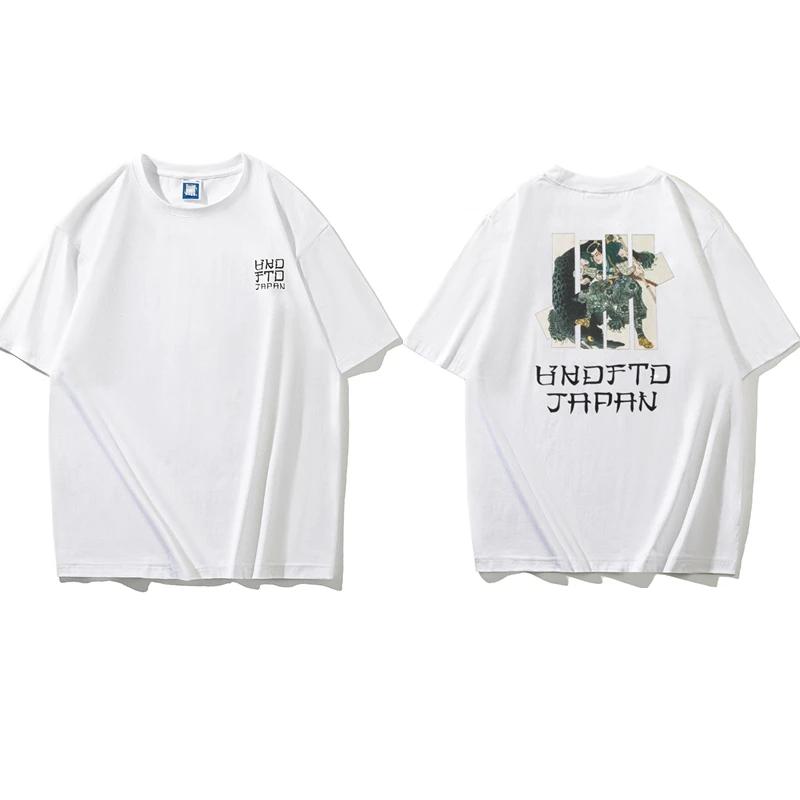 Trendy Brand Unbeaten Five Bar New Loose Short Sleeved Pure Cotton American High Street Round Neck Couple T-shirt Men's Ins