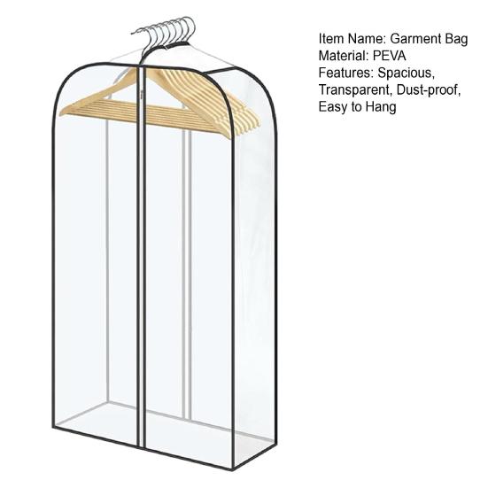Hanging Garment Bag Dustproof Clothes Bag Clear Suit Bag with Side Zipper Dress Bag with 10" Gussets for Closet Storage Moving Organization
