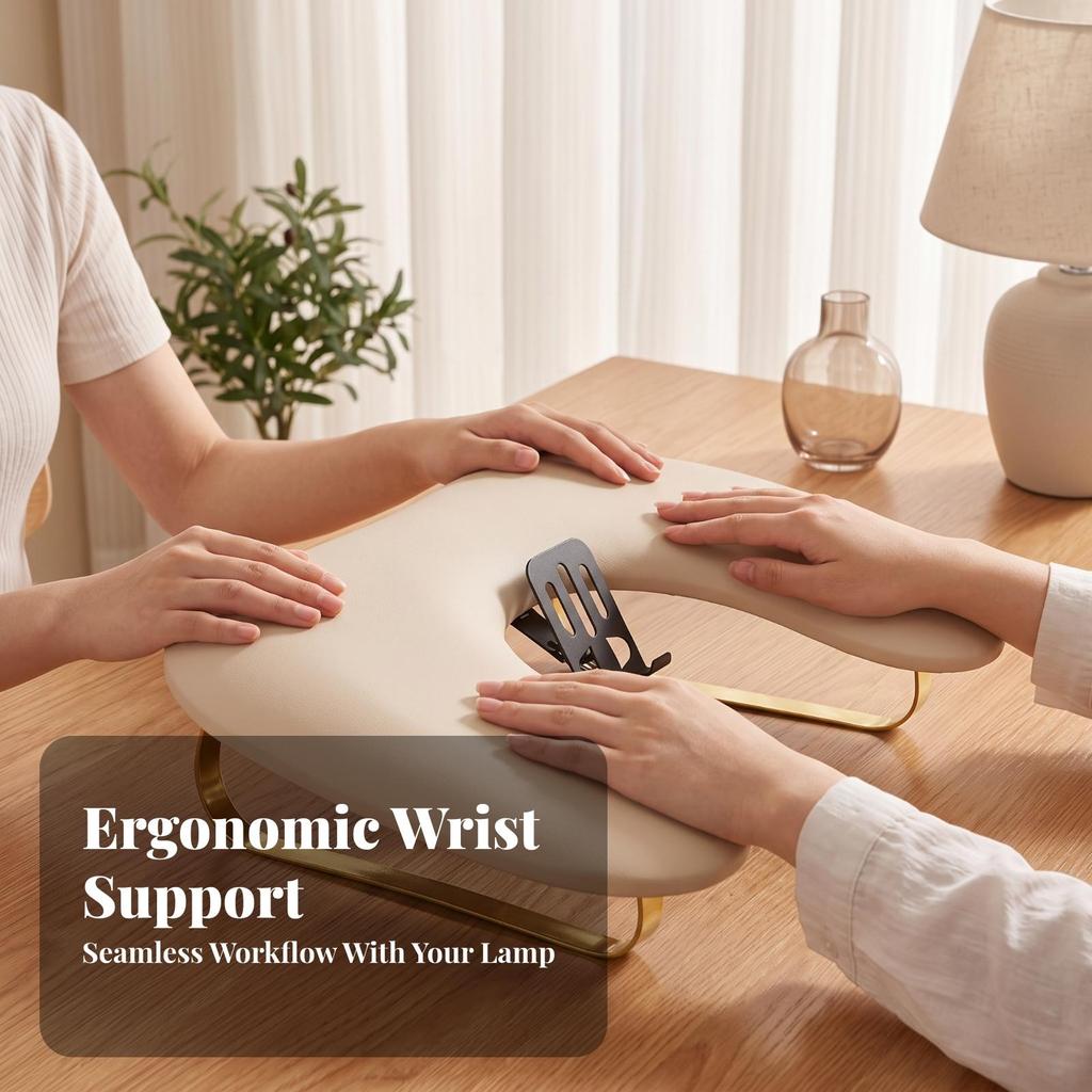 U-Shaped Nail Hand Rest Ergonomic with Metal Frame Manicure