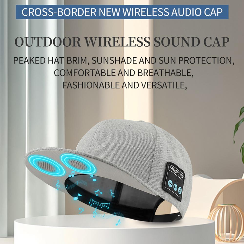 

YX2 Hat Wireless Bluetooth-compatible Earphone Music Speaker Smart Cap Grey White
