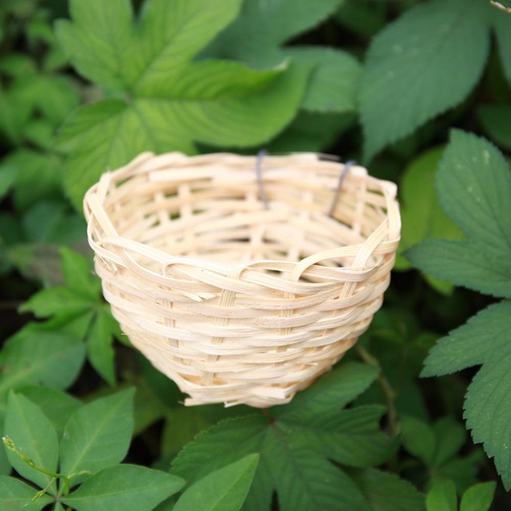 1/2/5Pcs Handmade Bird Rest Cave Cage 4inch Bamboo Breeding House Garden Home Decoration