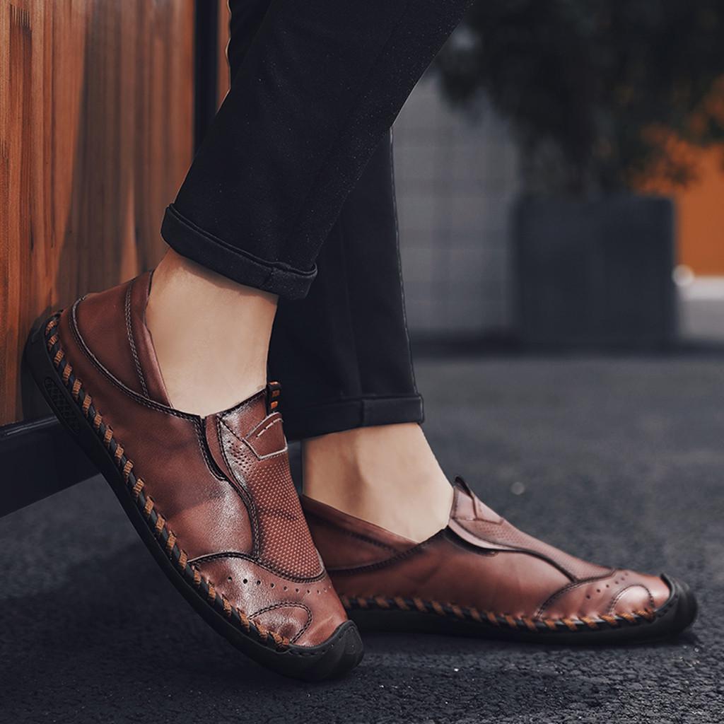 Leisure Men Business Leather Shoes Casual Round Toe Peas Oxfords Male Suit Shoes OCEAN-STORE Leisure Men Business Leather Shoes Casual Round Toe Peas Oxfords Male Suit Shoes OCEAN-STORE