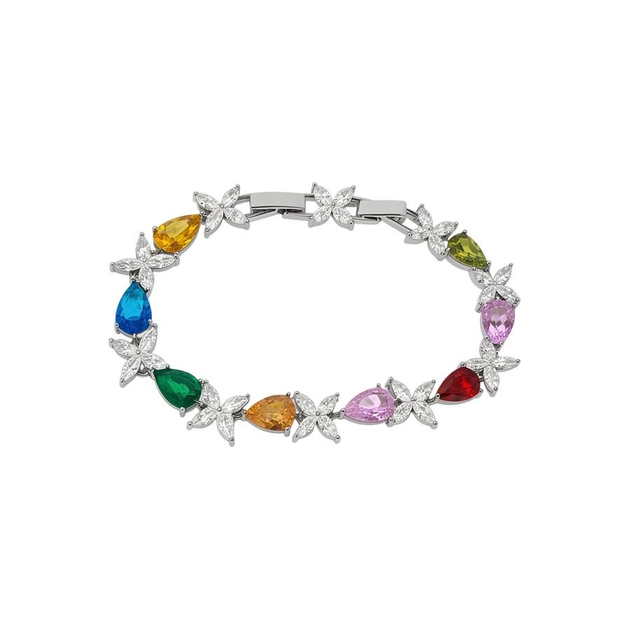 Elegant Zirconia Flower & Water Drop Bracelet – Luxury Lightweight Design for Women
