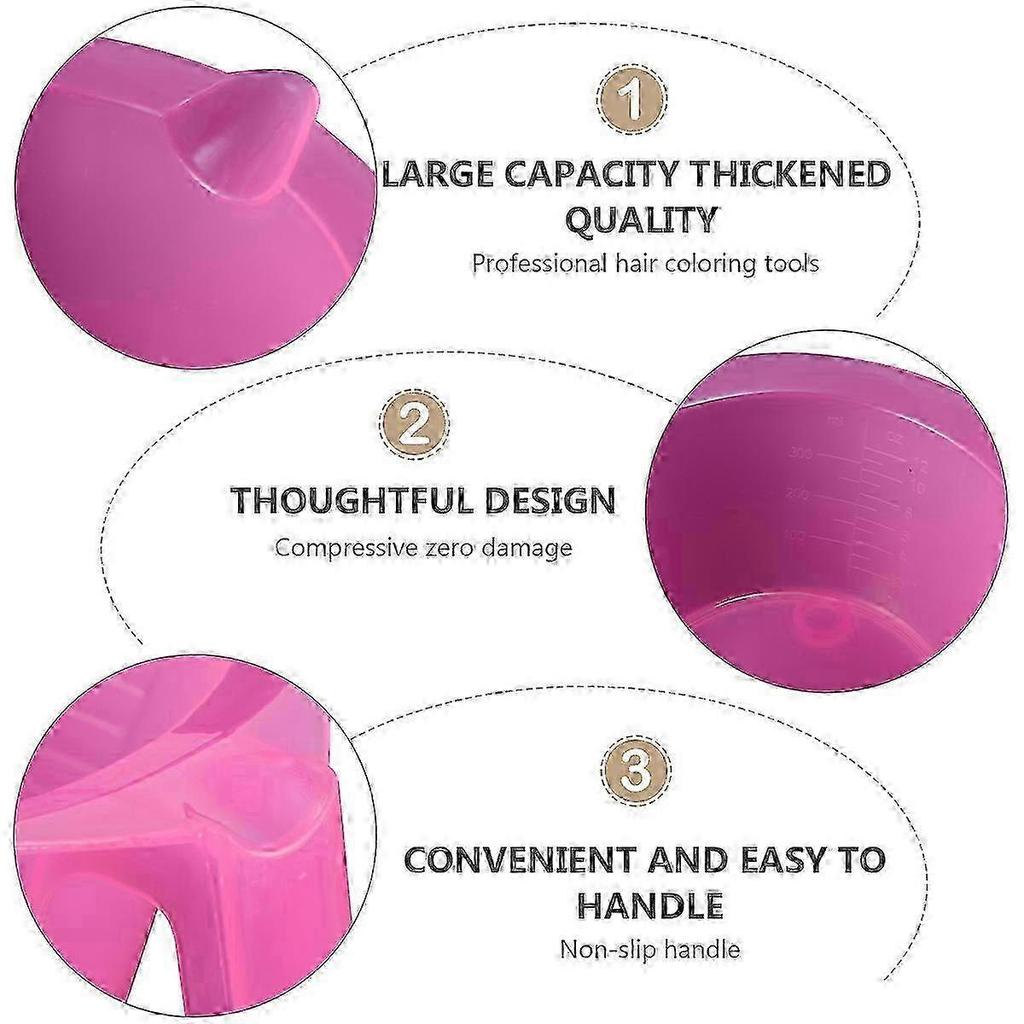 3pcs Hair Color Mixing Bowl DIY Hair Dye Hair Coloring Bowl Sturdy Hair Tint Cup with Handle for Salon Barbershop Hairdressers (Pink) 2025