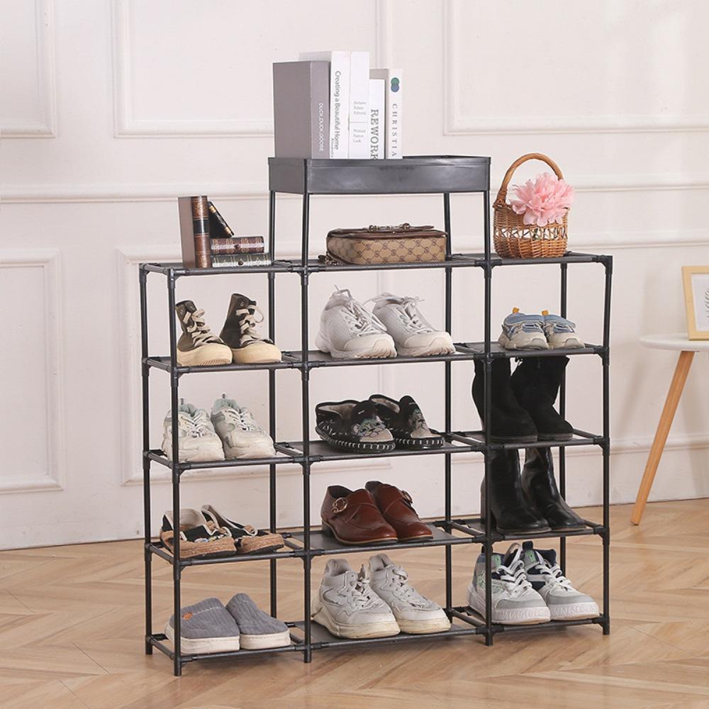 Simple Shoe Rack Detachable Non Woven Fabric Dual Color Shoe Shelf Multi-storey Organize Racks Home Floor Standing Shoes Rack
