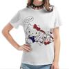 Top da donna girocollo con stampa del gatto KT dei cartoni animati, popolare stampa digitale 3D 3437