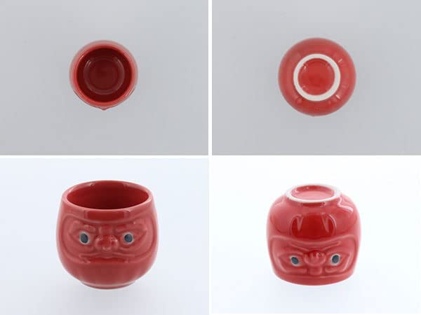 Tableware East Sake Lucky Mino Red Cup, Daruma, Charm, Ware,