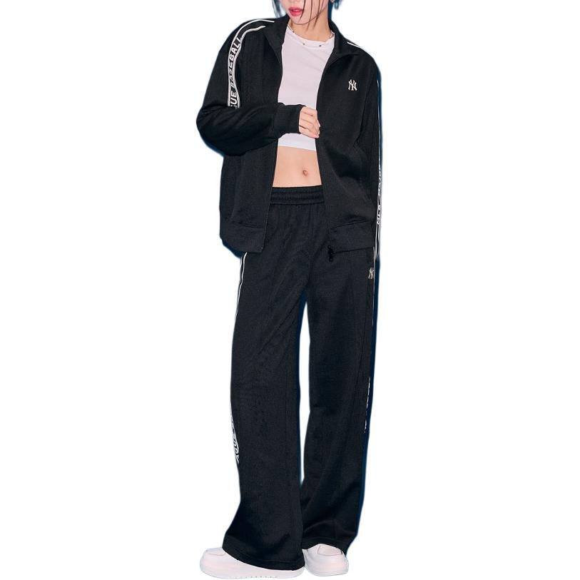 MLB New York Yankees Letter Collar Loose Shoulder Casual Jacket Unisex Jacket Black 3ATRB0434-50BKS