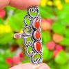 Orange Carnelian Gemstone Handmade 925 Sterling Silver Jewelry Ring Size 9 I9o04