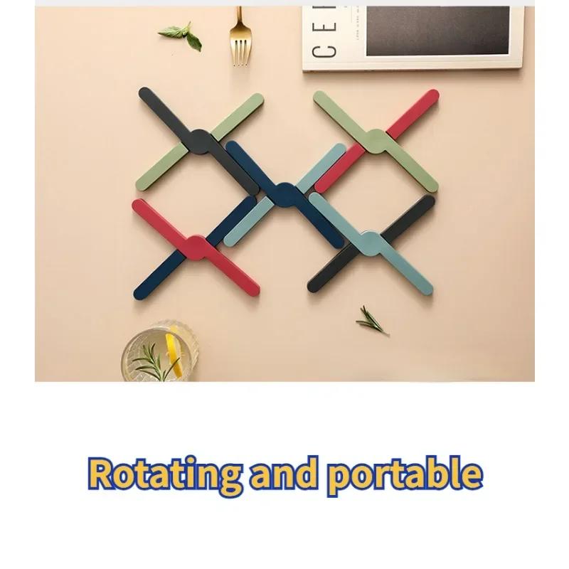 Silicone Heat Resistant Pad Foldable Non-Slip Pot Pan Mat Table Placemat Dish Plate Cross Holder Coaster Kitchen Table Placemat