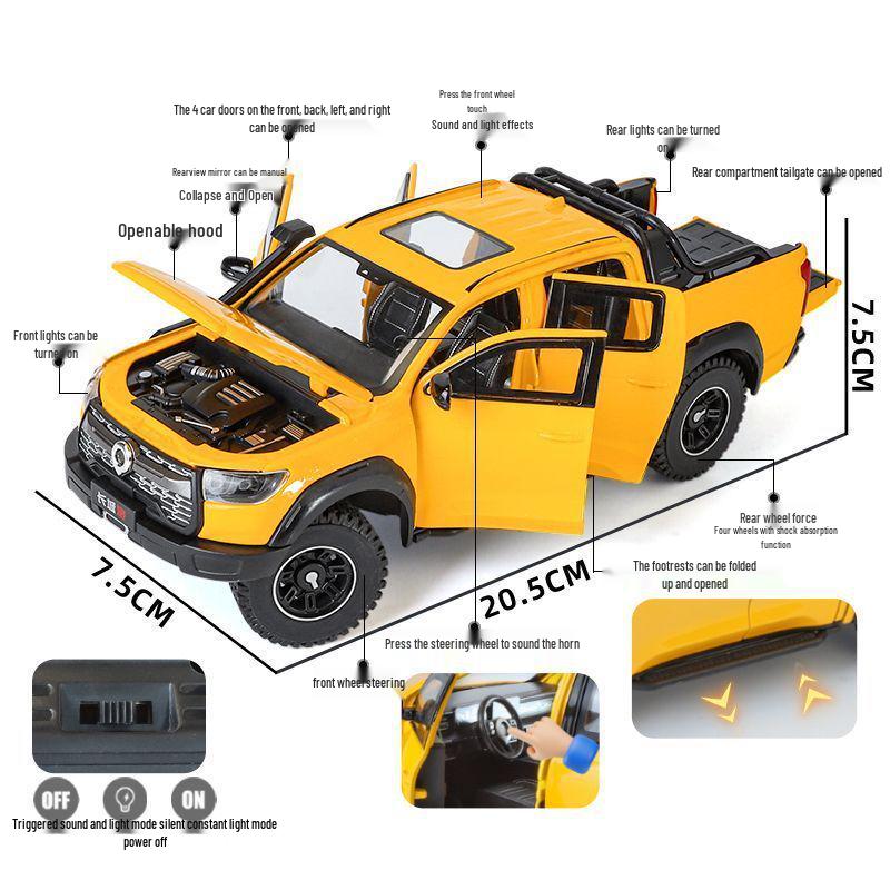 Great Wall Cannon Alloy Off-Road Pickup Truck Model - Children's Toy and Ornament