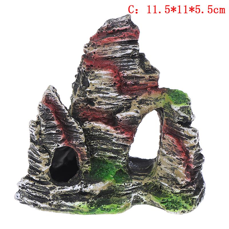 Mountain View Aquarium Rock Cave Tree Bridge Ornament akvária s rybami Dekor Skalka