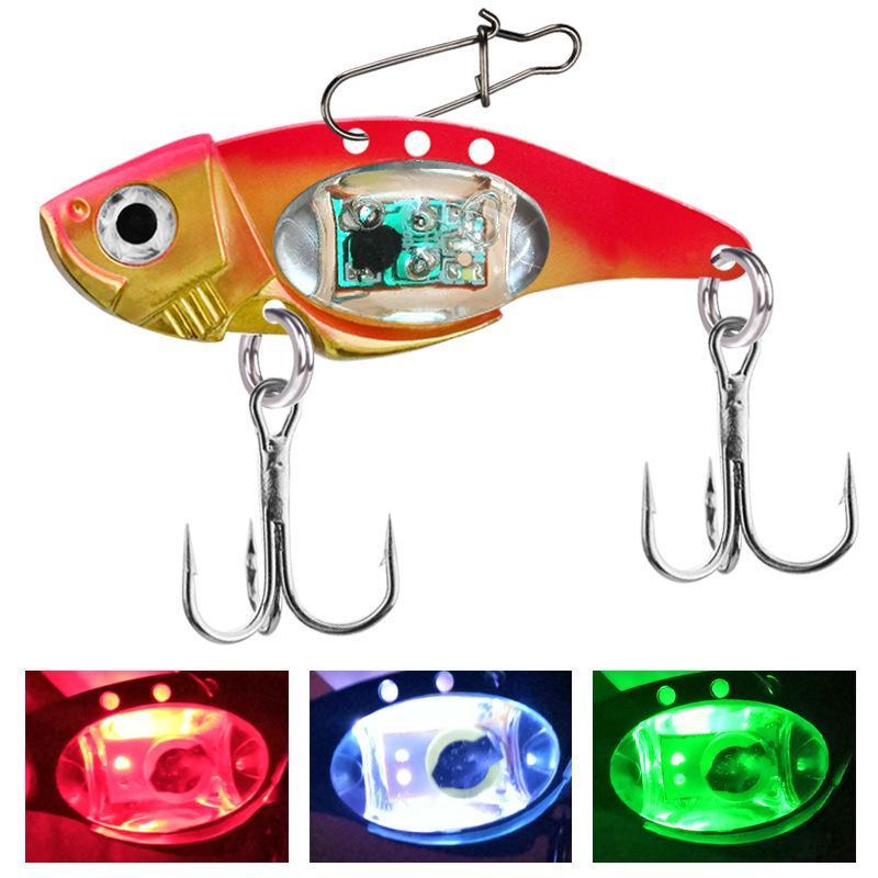 Underwater Led Lighed Vibration Sinking Lure Saltwater Jigging Led Flashing Light Squid Bait Lure Fishfinder