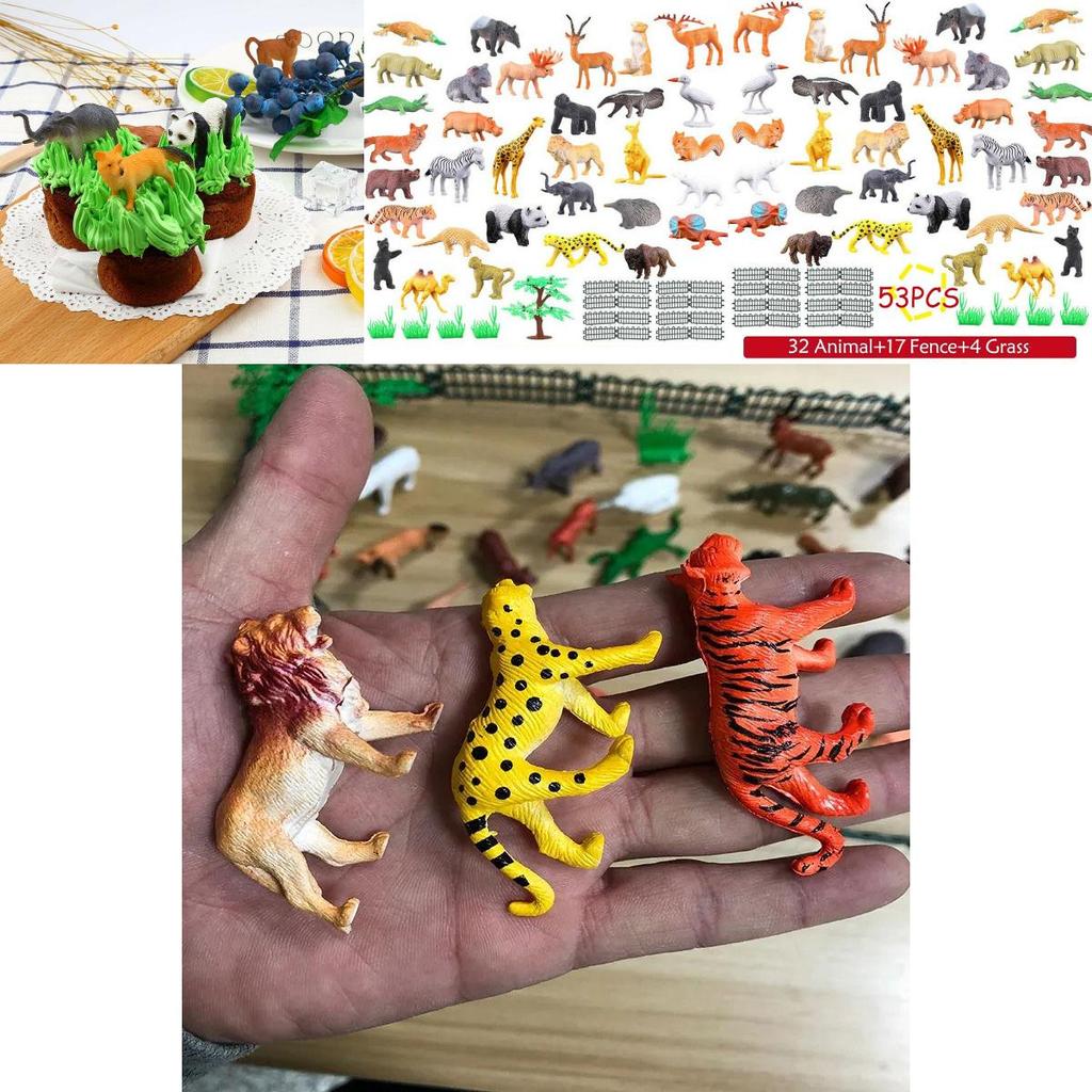 Animal Set 53 Pieces Of Wild Animals Ocean Insects Farm Dinosaurs Simulation Small Animal Models For Children Characters)