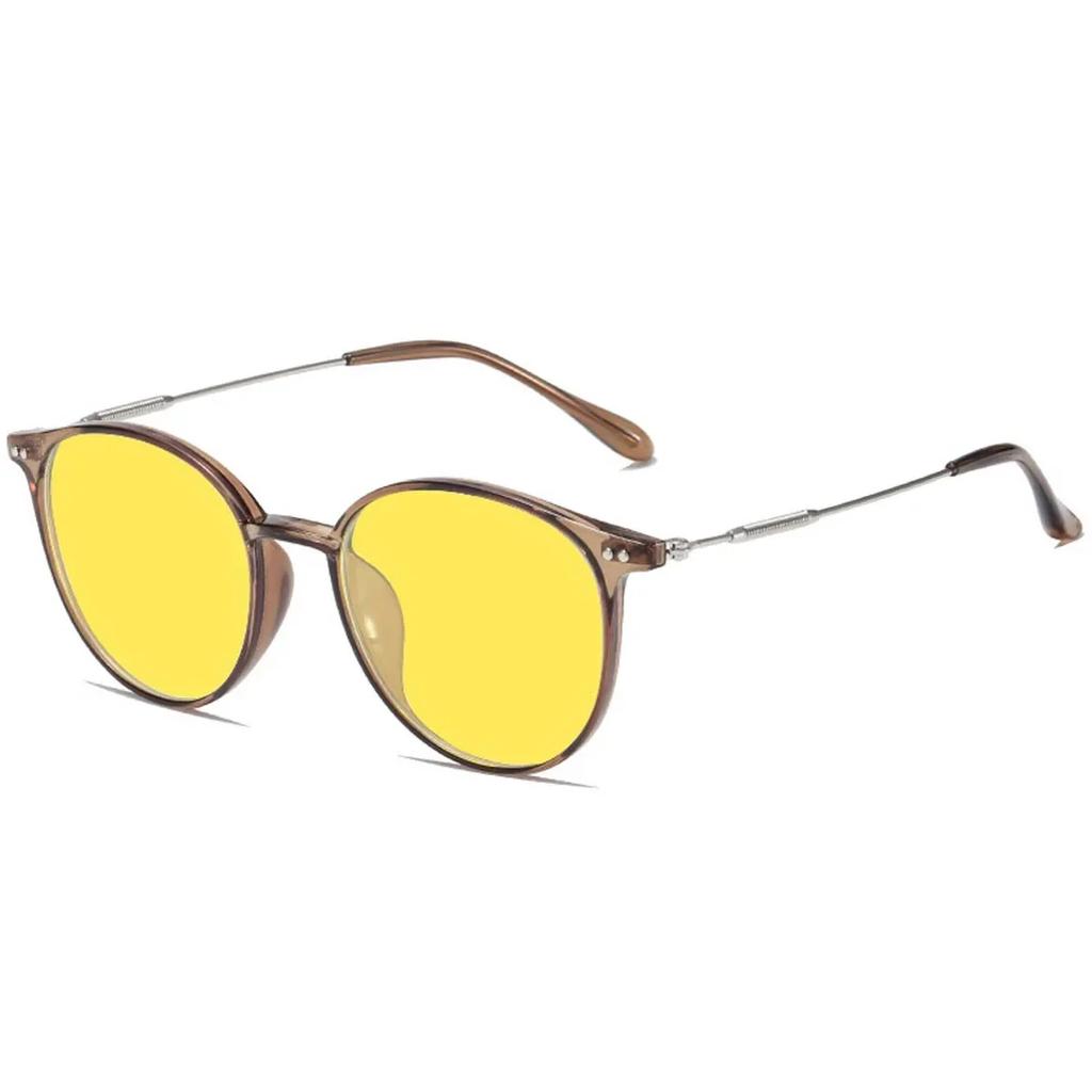 Small Oval Frame Sunglasses for Women Designer Trend Yellow Lenses Sun Glasses Fashion Male Female Night Vision Eyewear