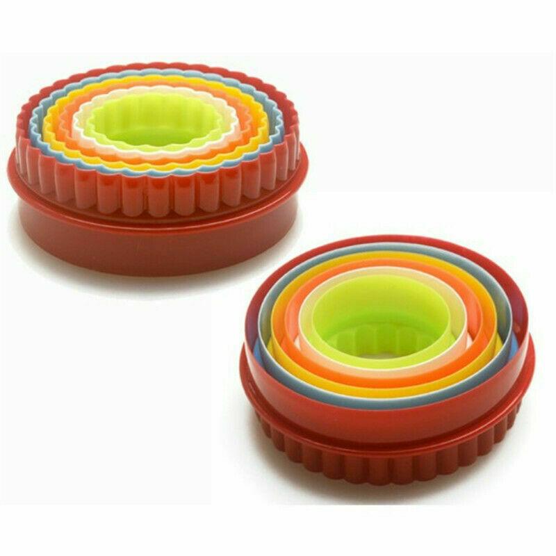 

PDTO 6 шт. пластиковые формочки для печенья, морщинистая круглая форма для выпечки торта, кондитерских изделий