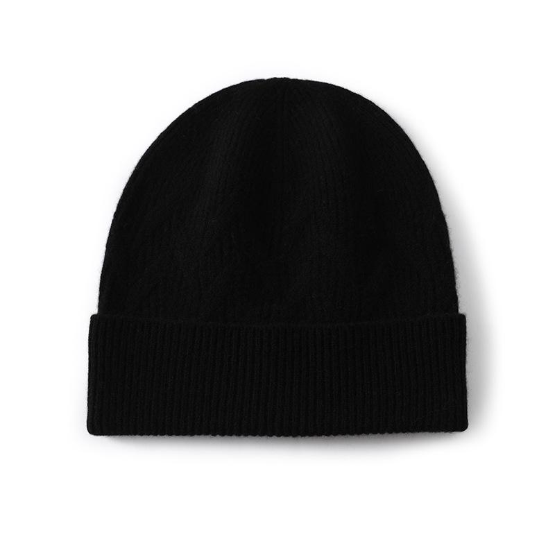 % Pure wool autumn and winter knitted hat fashion bag head ear protection warm cold hat soft cold hat children's dome hat